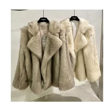 Winter Thick Warm Faux Mink Fur Whole Skin Fur Coat Big Collar Women Long Faux Mink Fur Coats Luxury Lady′s Jacket Coat Outwear