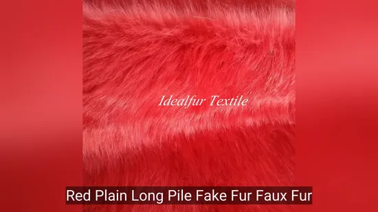 Luxurious Red Faux Fur Fabric for Fashion Apparel