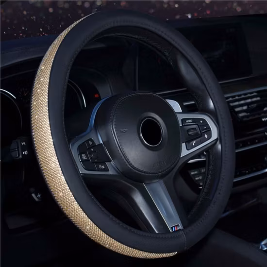 Car Accessories Leather for Girl Fur Men Interior Fashion 5 in 1 Clean Kit Streering Power Steering Wheel Cover
