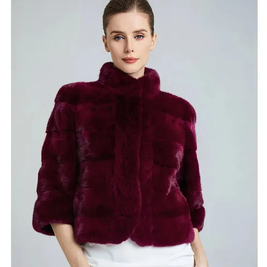 Custom Wholesale Women Winter Jackets Short Desiqn Rea Mink Fyr Coat for Ladies