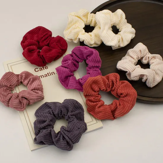 ; Winter New Design Warm Elastic Hair Band Cream Color Fur Fluffy Hair Scrunchies Woman Girls Daily Hair Accessories