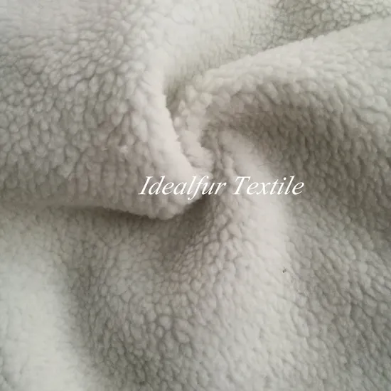 Luxurious White Faux Fur Fabric with Dark Green Backing 
