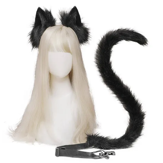 Fox Cat Ear and Tail Halloween Cosplay Accessories for Women and Girls 