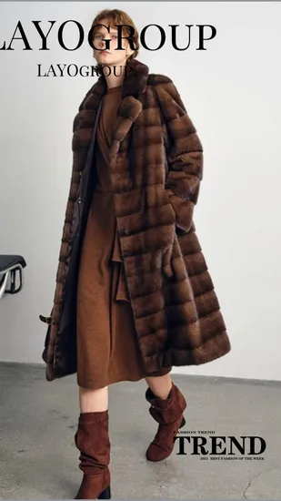 Wholesale High Quality Women Customized Fur Clothes Women Winter Luxury Brand Women Mink Long Leisure Fur Coat 