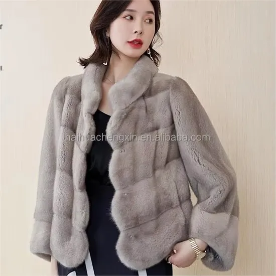 Wholesale Classics Fur Jacket Women Winter Clothes Pocket Ladies Outwear Fur Mink Coat Minkjacket