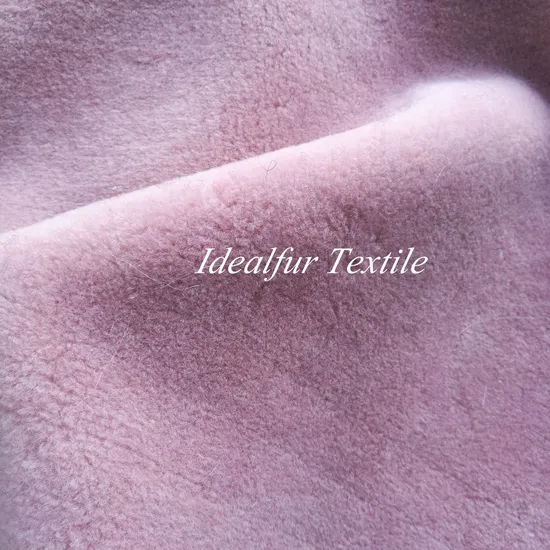 Pink with Bond Coat Fabric Lambs Wool Fake Sheep Fur 