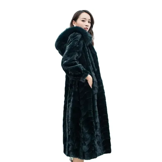 Wholesale Price Long Sleeves Women Winter Genuine Fur Coat Women Mink Coats for Woman Genuine Minkfur 