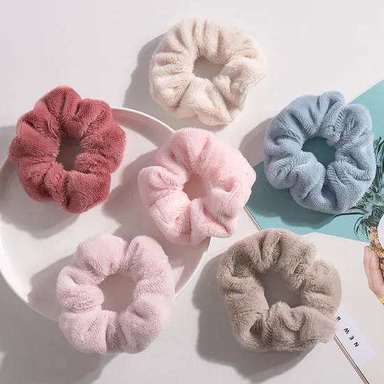 Cute Elastic Hair Bands Girls Artificial Faux Fur Fluffy Ring Rope Tie Hair Accessories 