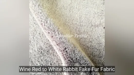 Luxurious Wine Red and White Faux Fur Fabric for Crafts 
