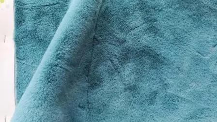 Luxurious Blue Faux Rabbit Fur Fabric for Creative Projects 