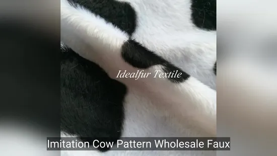 Imitation Cow Pattern Wholesale Faux Fur Knitted Fabric 