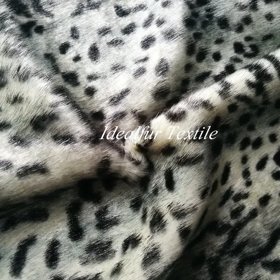 Luxurious Custom Soft Leopard Print Faux Fur Fabric 