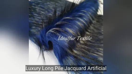 Luxury Long Pile Jacquard Artificial Faux Fur Fabric 