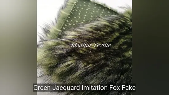 Green Jacquard Imitation Fox Fake Fur Faux Fur 