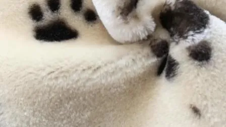 Customizable Faux Fur Dog Blanket with Unique Paw Prints 