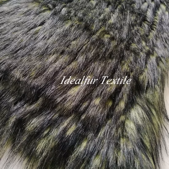 Tricolor Shading to Red Jacquard Fake Fur