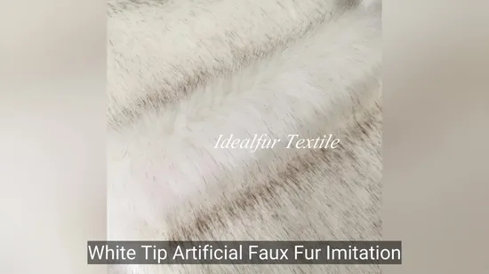 White Tip Artificial Faux Fur Imitation Fox Hair Fake Fur 