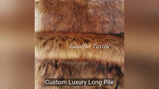 Custom Luxury Long Pile Artificial Faux Fur  Fabric  for Garment 
