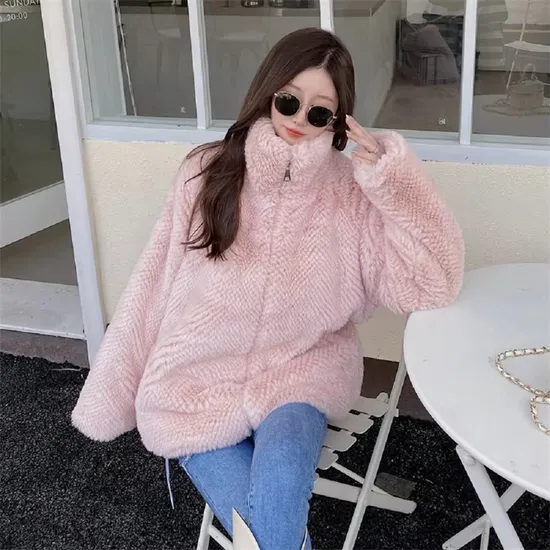2022 New Winter Coat Jacket Women Faux Mink Fur Coat for Lady 